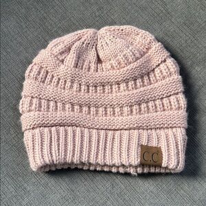 C.C Hat Women’s OS Light Pink Dusty Rose Cable Knit Beanie